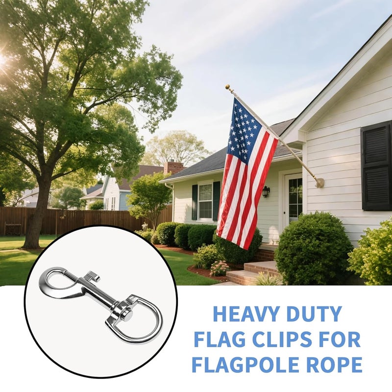 MCSDFN 6 Pcs Swivel Eye Bolt Snap Hooks 3.2 Inch Zinc Alloy Single Ended Flag Clips Trigger Bolt Hooks Swivel Snaps for Diving, Pet Leash, Key Chain, Flag, Clothes Line - Image 5